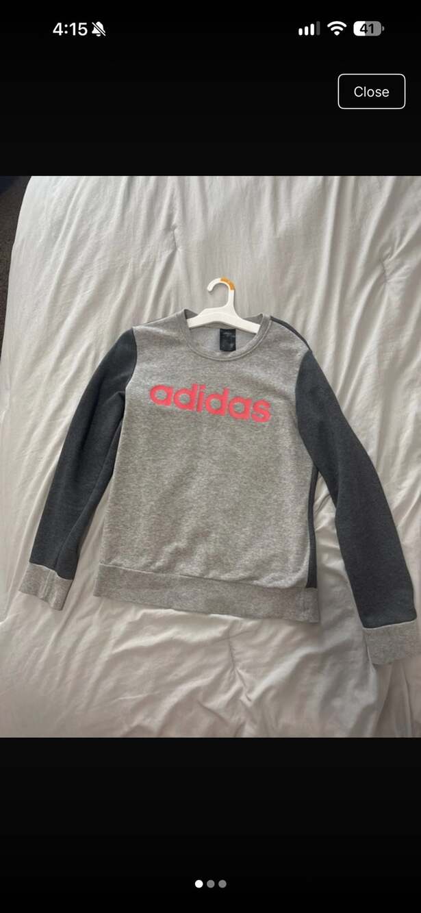 Adidas Sweatshirt Size S Gray Pink Logo Crewneck